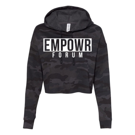 Black Camo Crop Hoodie