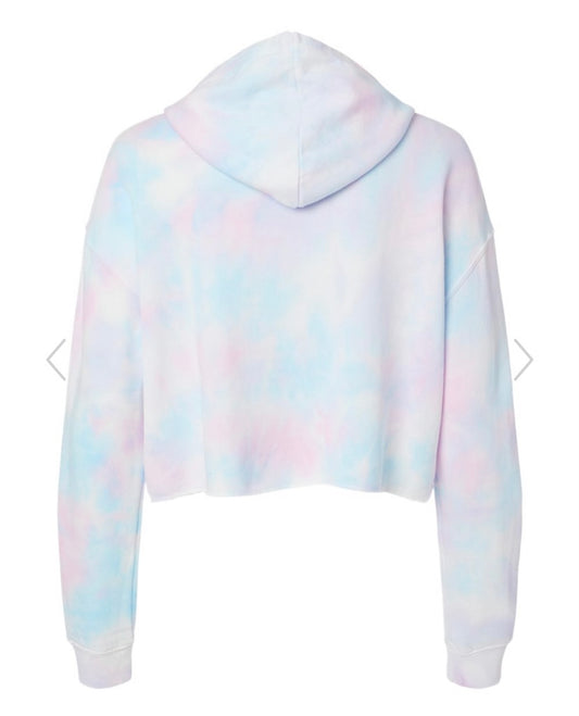 Cotton Candy Tie Dye Crop Hoodie