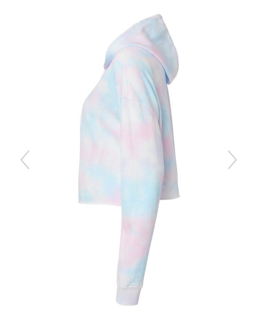 Cotton Candy Tie Dye Crop Hoodie