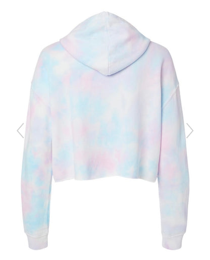 Cotton Candy Tie Dye Crop Hoodie