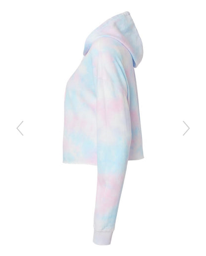 Cotton Candy Tie Dye Crop Hoodie